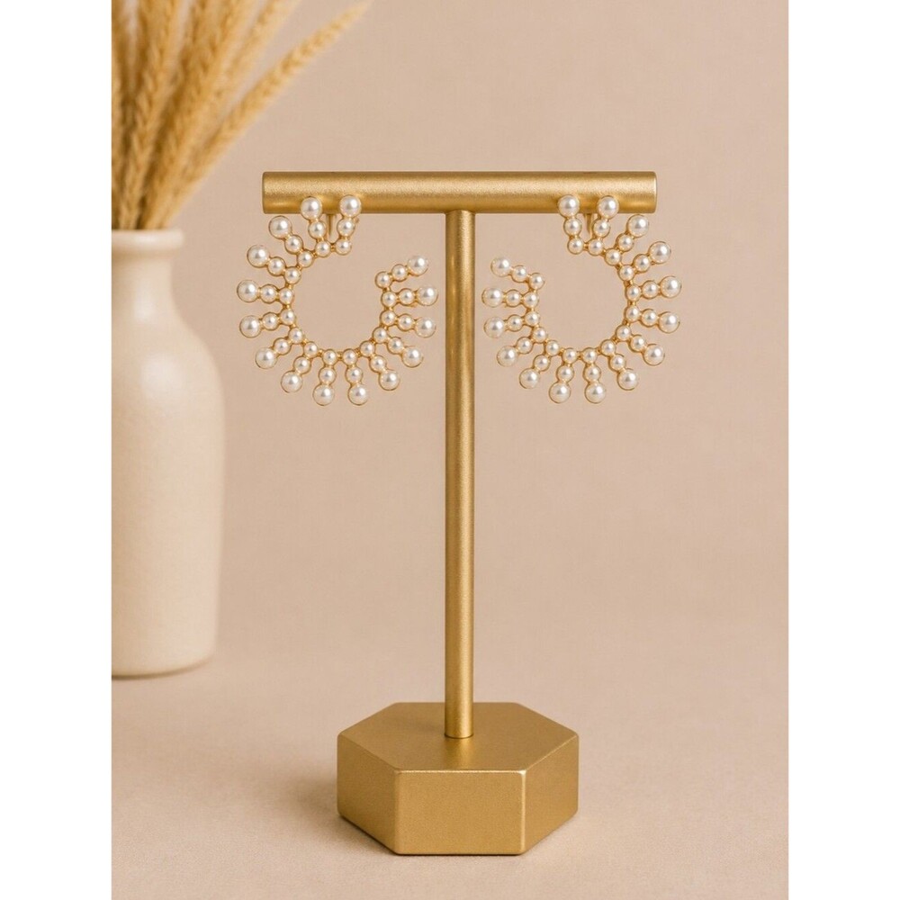 Plunder Design Faux Pearl Fashion Earrings - NIP